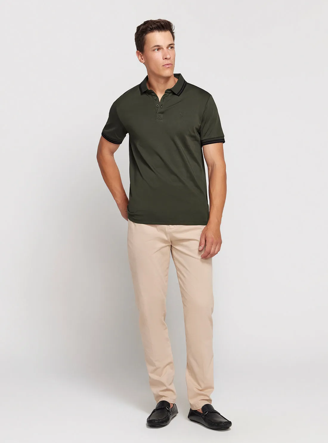 Brown Short Sleeve Pique Polo Shirt